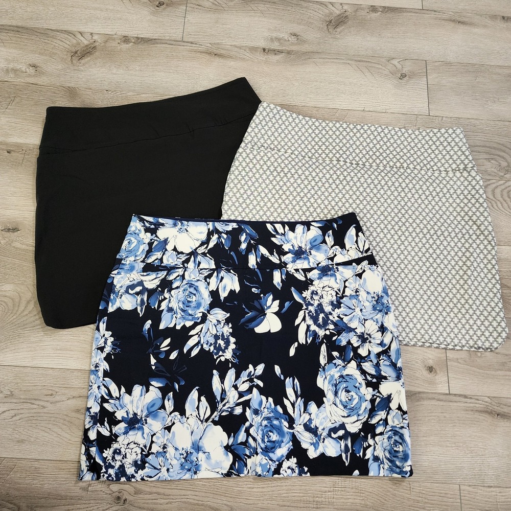 S.C. & CO. Skort Women's Size XL‎ Pockets Stretch Black Blue Navy  Lot of 3